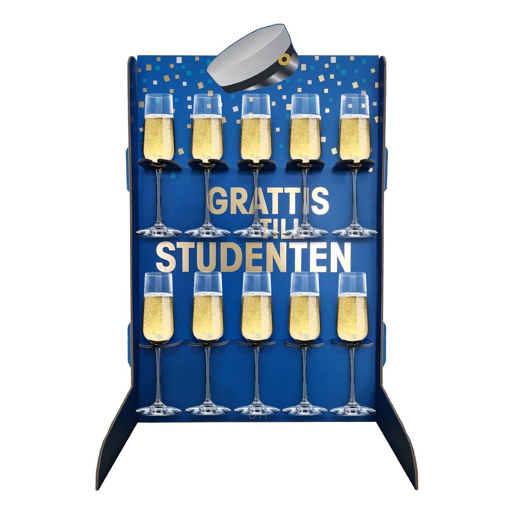 Student Drinkstativ Blå - 1 stk (55 x 36 cm) | Studerende Spise / drinksvæg - Temashop
