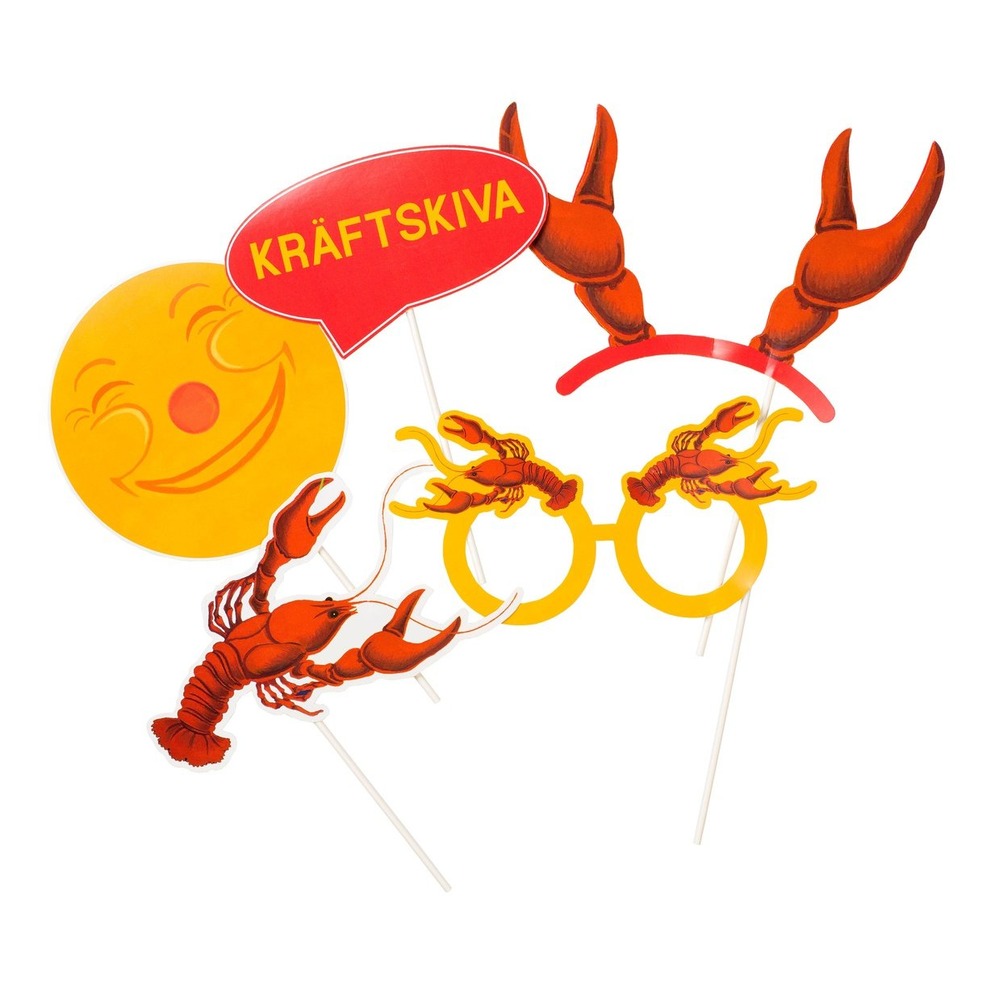 Krebsegilde Fotoprops - 10 stk | Krebsegilde Photobooth - Temashop