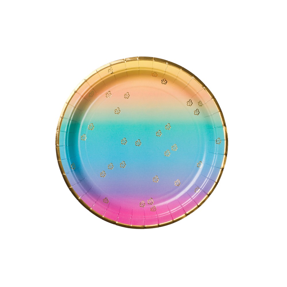 Ombre Paptallerkener Pastel - 8 stk (23 cm) | Pastel Tallerkner - Temashop