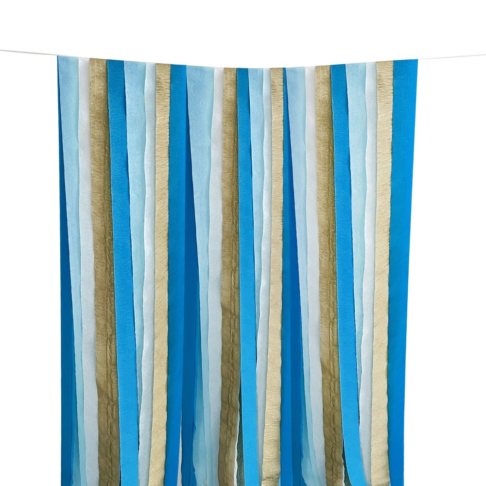 Crepepapir Backdrop Blå/Guld - 1 sæt - Temashop