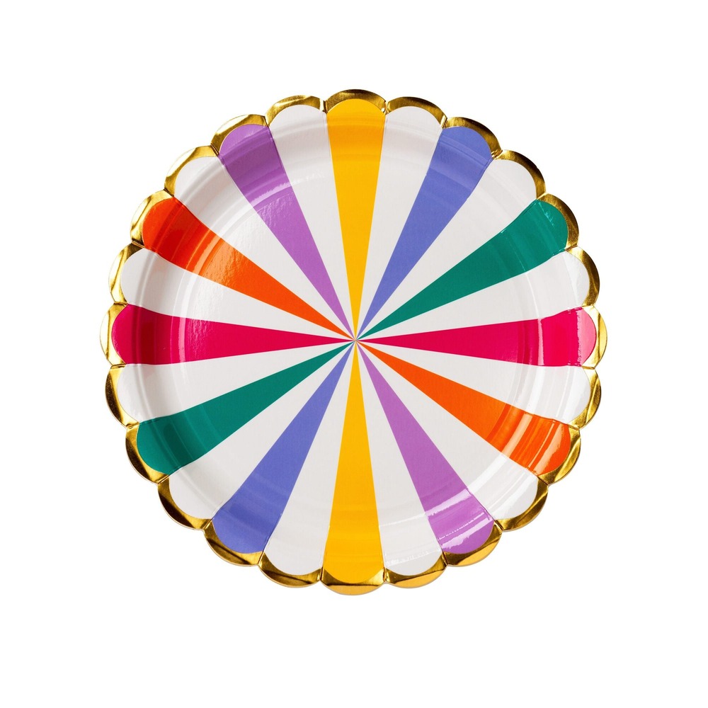 Karusell Paptallerkener Pastel - 8 stk (23 cm) | Pastel Tallerkner - Temashop