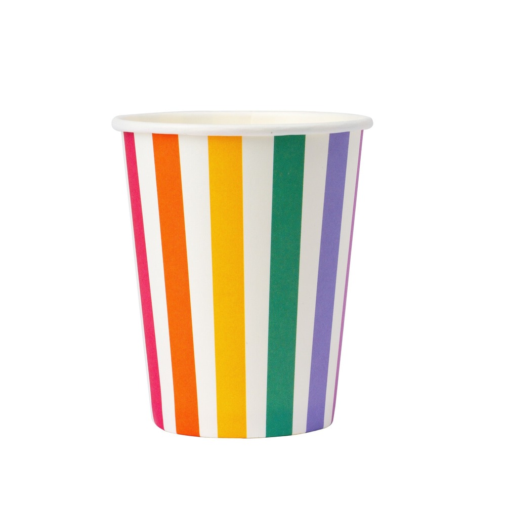 Stribede Papkrus Pastel - 8 stk (250 ml) | Pastel Krus - Temashop