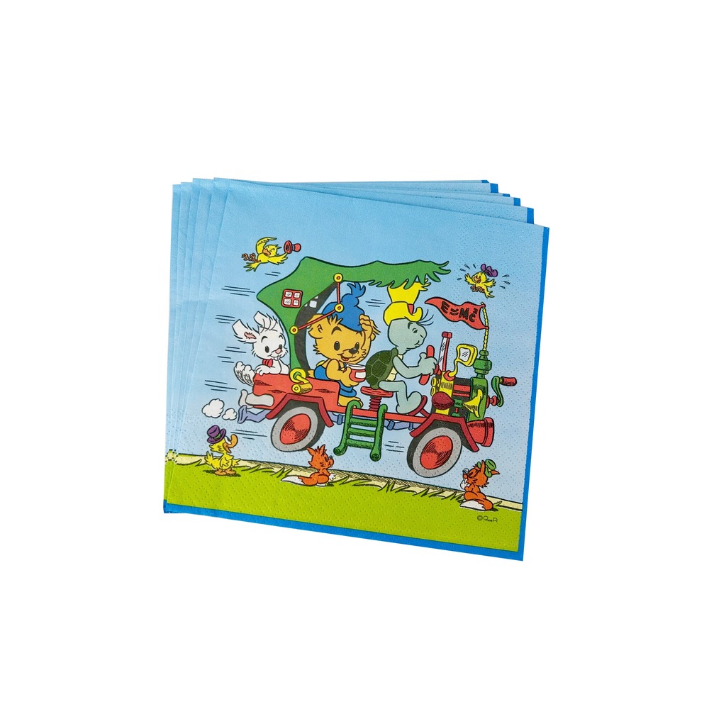 Bamse Servietter Lyseblå - 16 stk (33 x 33 cm) | Bjørn Servietter - Temashop