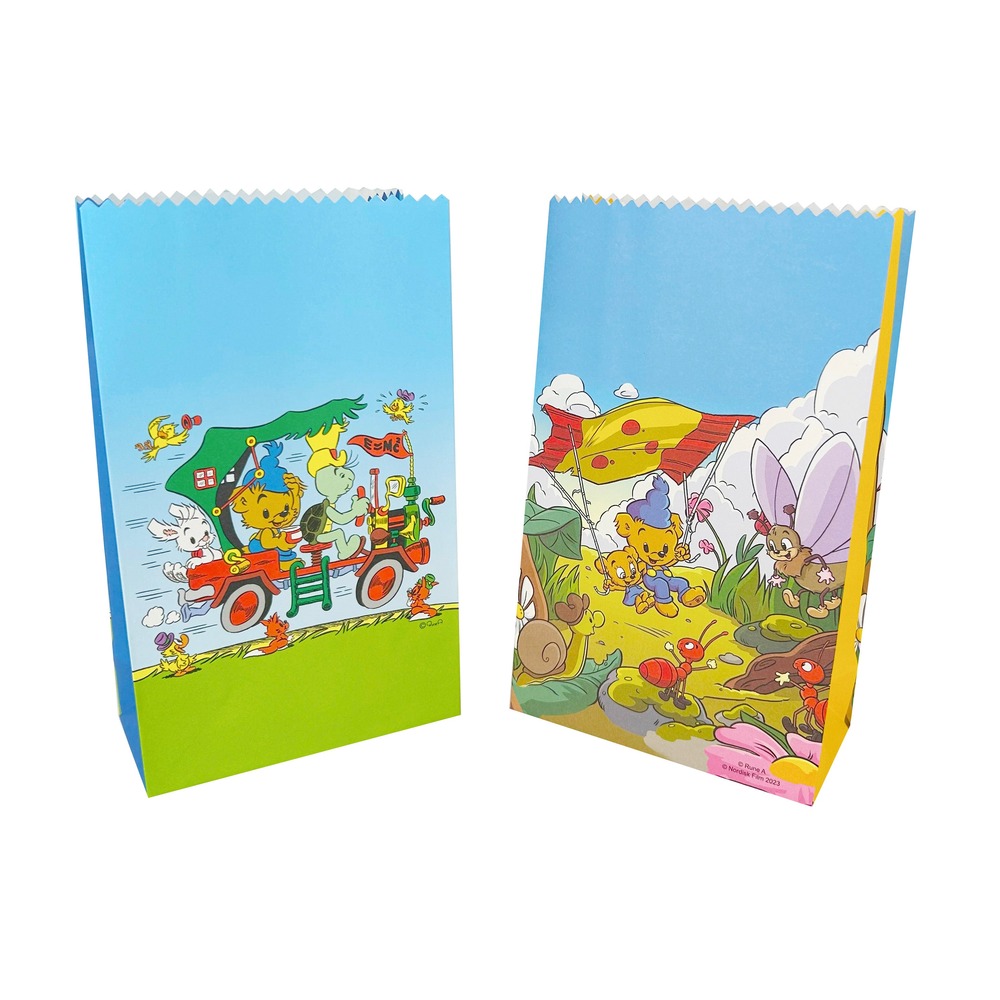 Bamse Goodiebags Lyseblå - 8 stk (12 x 20 cm) | Natur tema Poser / Goodiebags - Temashop