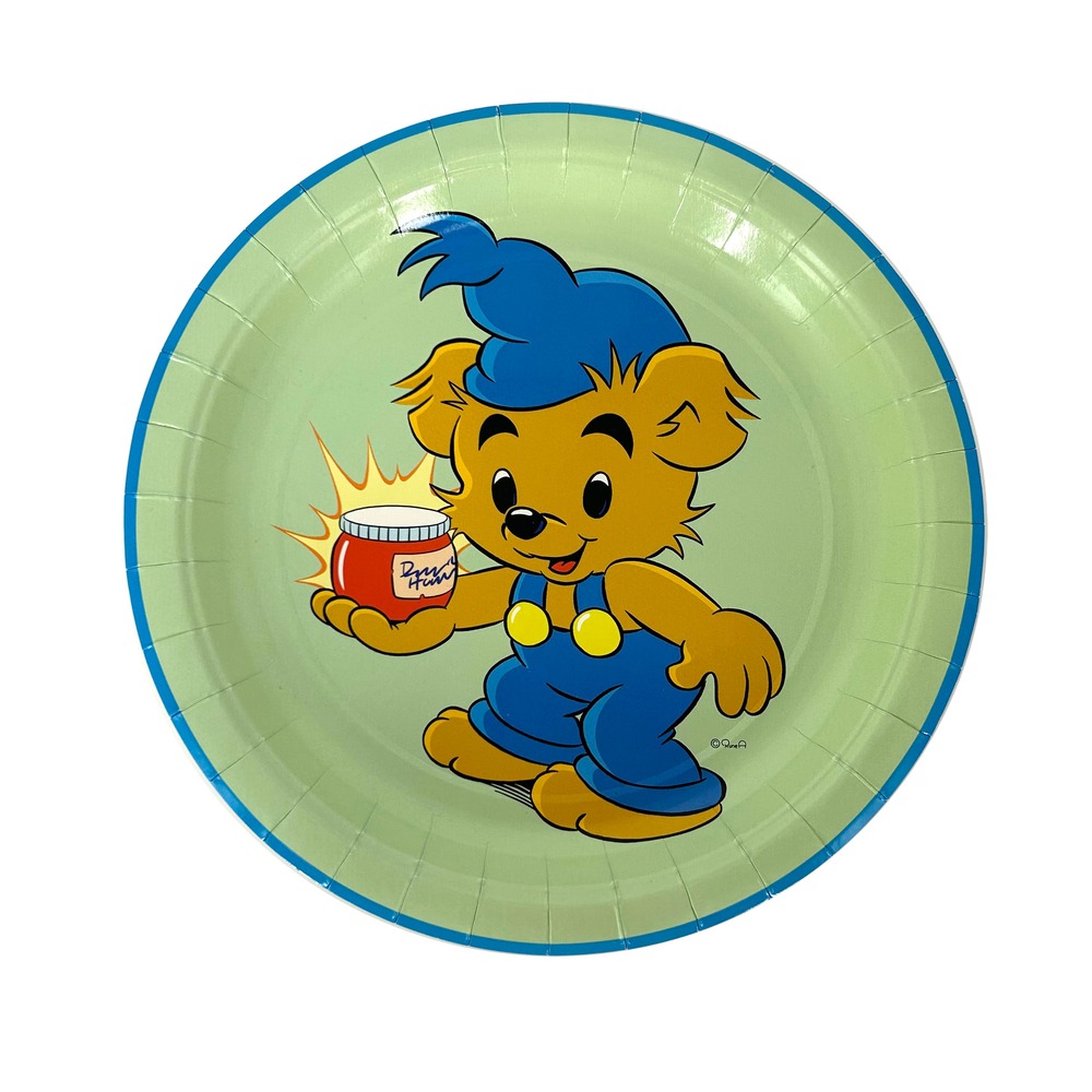 Bamse Tallerkener Grøn - 8 stk (Ø 23 cm) | Bjørn Tallerkner - Temashop