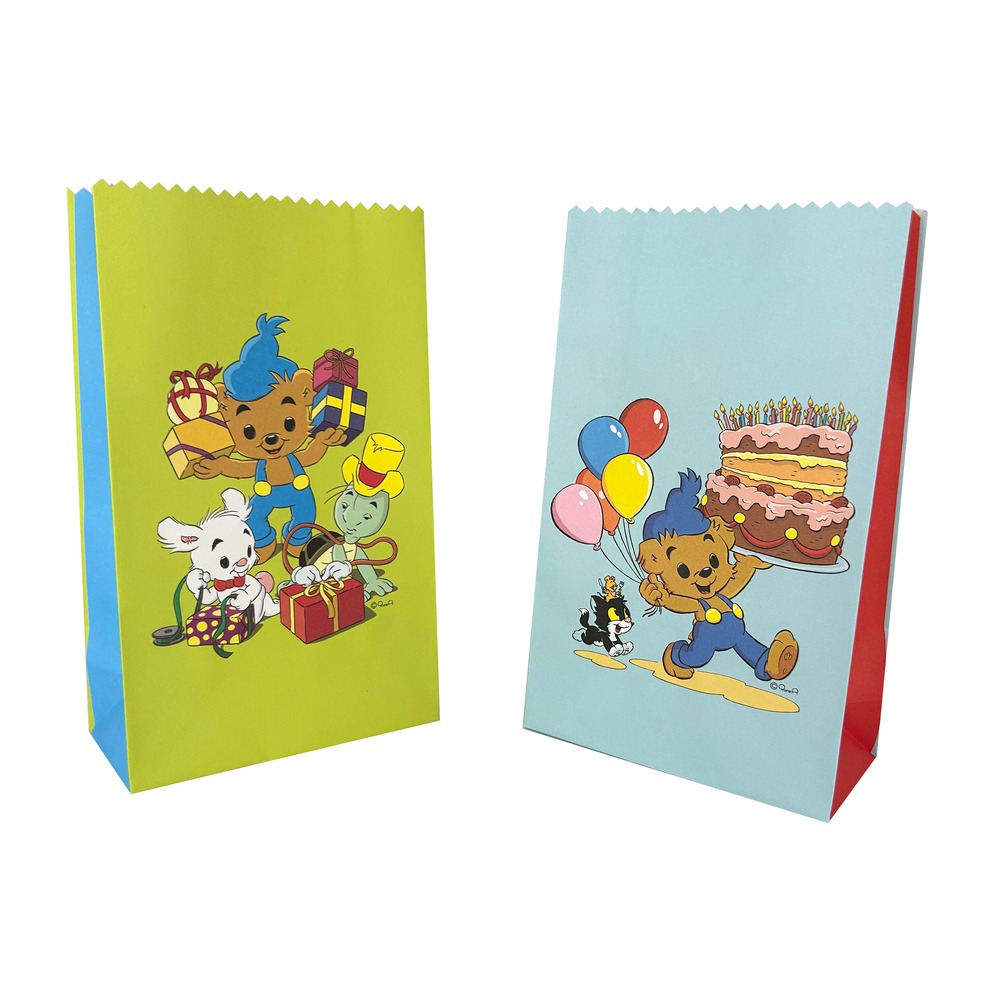 Bamse Gaveposer - 8 stk (12 x 20 cm) | Fødselsdag Poser / Goodiebags - Temashop