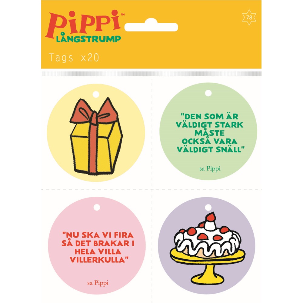 Pippi Gavemærker - 20 stk | Pippi Gavetilbehør - Temashop