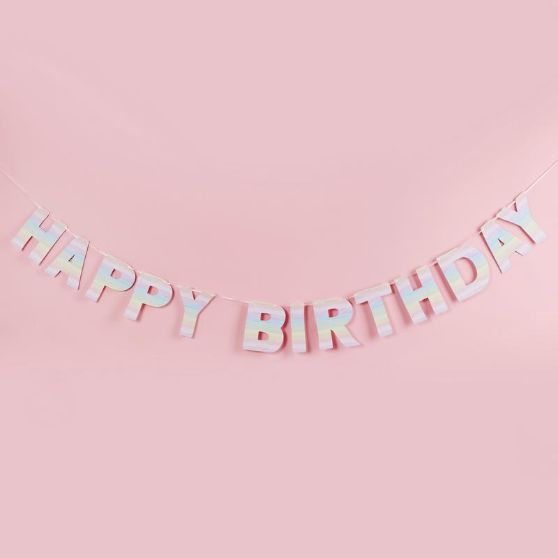 Eco Happy Birthday Guirlande Multifarvet Pastel