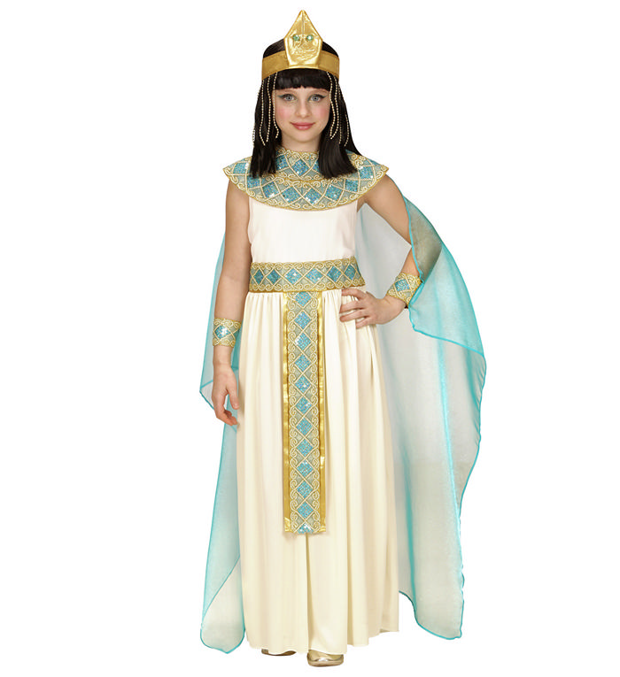 Egyptisk Dronning Børnekostume - Historisk kostume til børn i størrelserne 104-170 | Det gamle Egypten udklædning til børn - Temashop