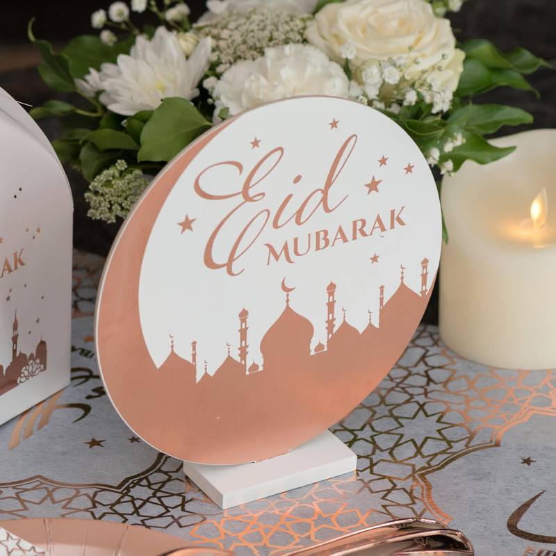Eid Mubarak Bordpynt - 1 stk (20 cm) | Eid Centerpieces - Temashop