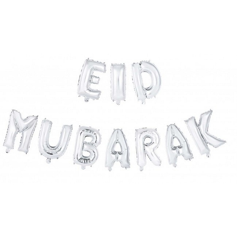 Eid Mubarak Folieballoner Sølv