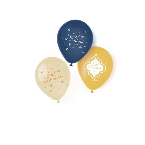 Eid Ramadan Balloner - 6 stk (27,5 cm) | Eid Latexballoner - Temashop