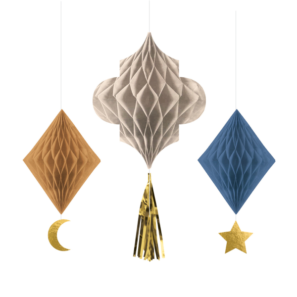 Eid Ramadan Honeycombs - 3 stk (16 - 19 cm) | Eid Honeycombs - Temashop