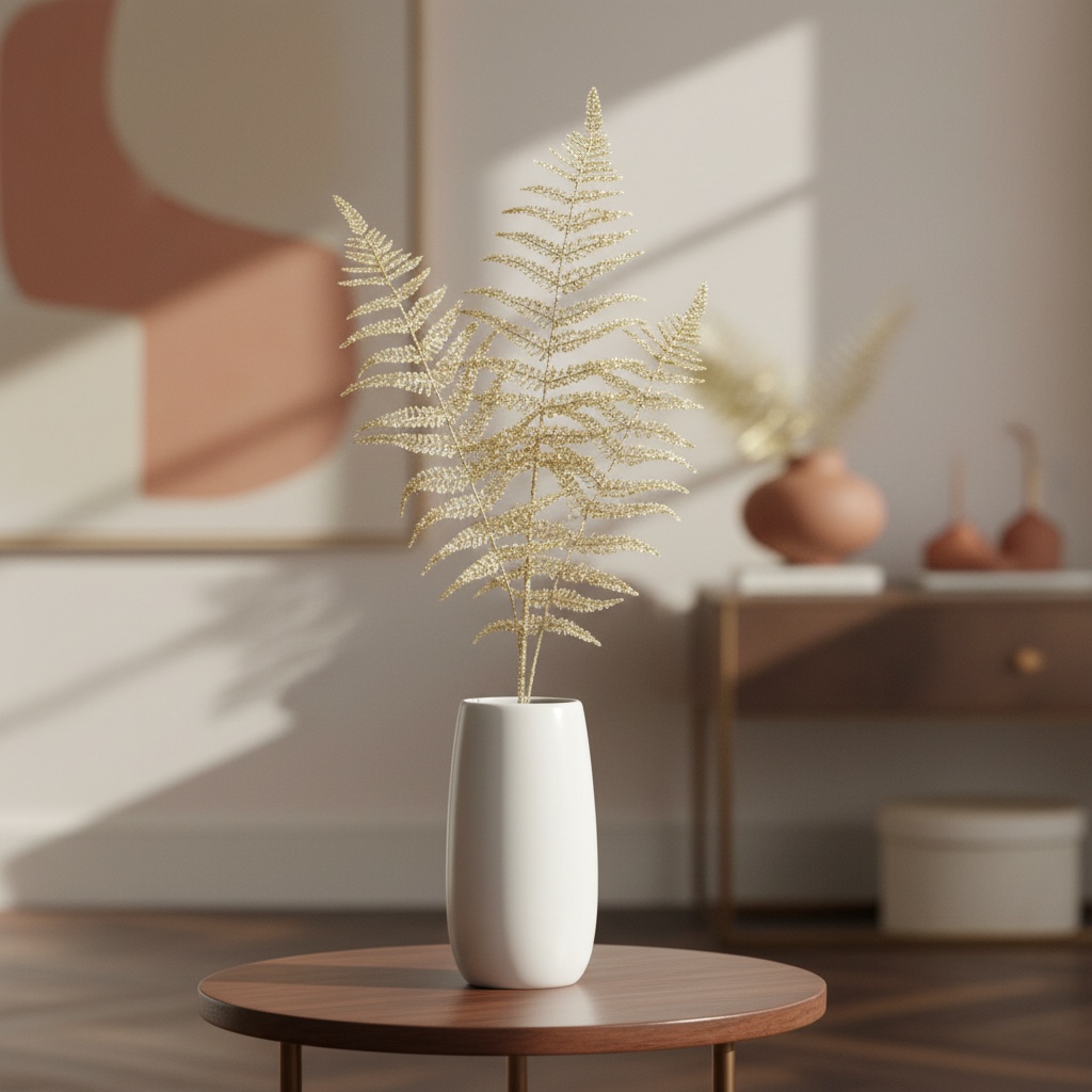 Kunstig Bregne Tætte Blade Guld