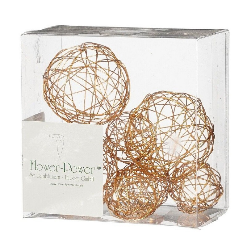 Jerntråd Dekorationsbolde Orange - 7 stk (3 - 5 cm) - Temashop