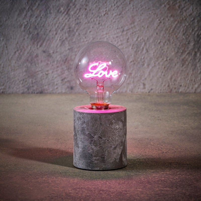 Love Bordlampe - 1 stk (18 x 8 cm) | Valentinsdag Lamper - Temashop