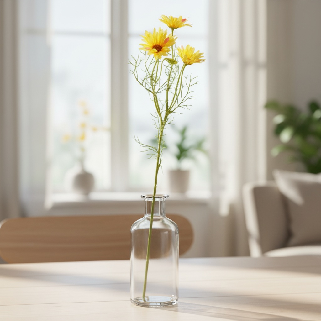 Kunstig Margueritblomst Gul - 1 stk (60 cm) | Blomst Kunstige blomster - Temashop