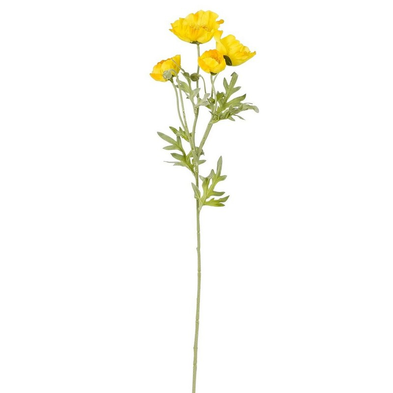 Kunstig Valmueblomst Gul - 1 stk (62 cm) | Blomst Kunstige blomster - Temashop
