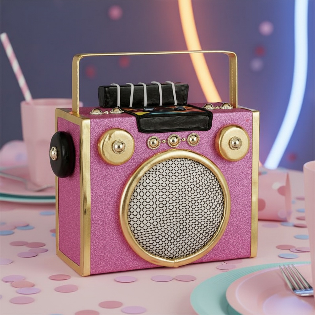 Radio Dekoration Lyserød - 1 stk | 80'erne Totally Centerpieces - Temashop