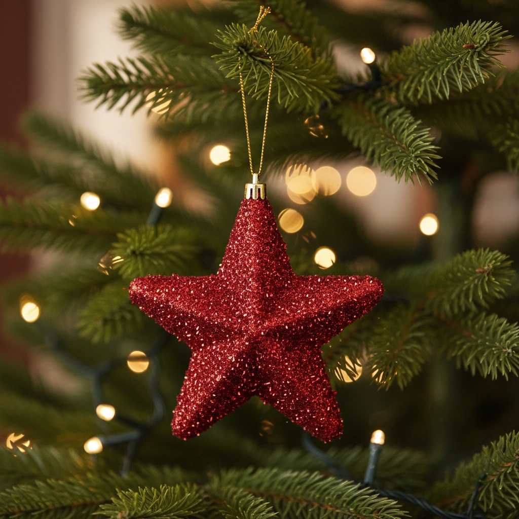 Stjerne Juletræspynt Rød