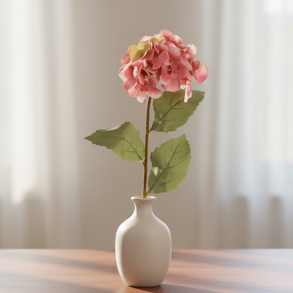 Kunstig Hortensiablomst Lyserød