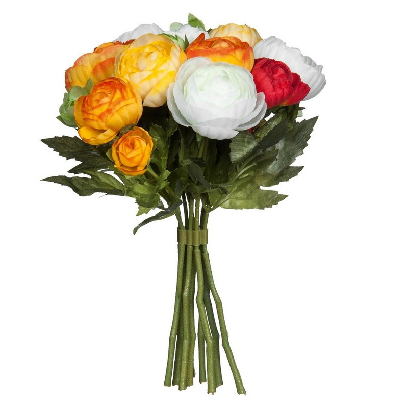 Kunstig Ranunkel Blomsterbuket Orange