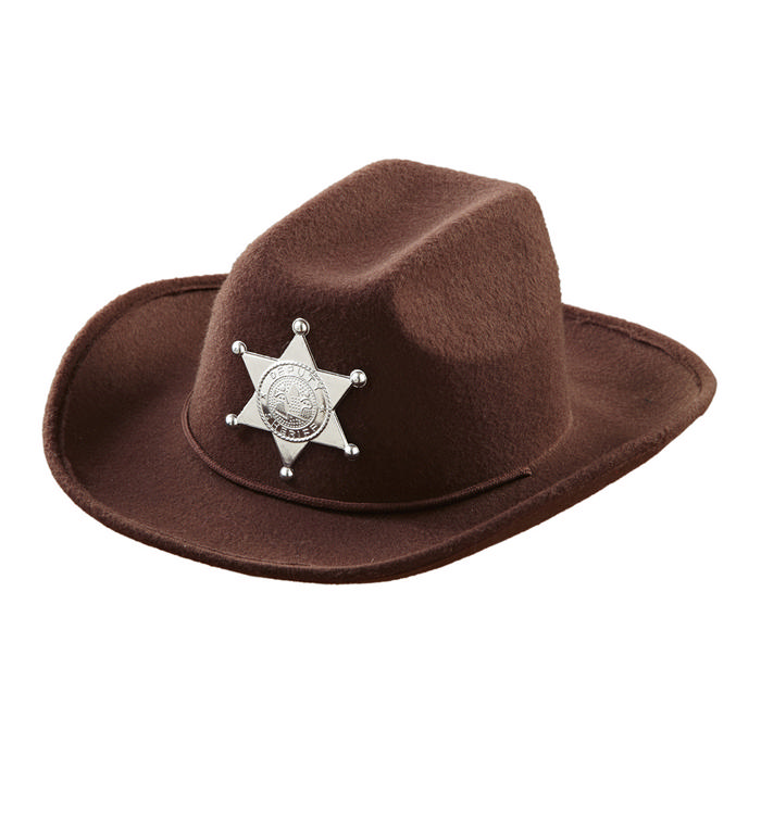Elegant Brun Sheriff Hat | Det vilde vesten Hat / Hue / Hjelm - Hovedtilbehør - Temashop