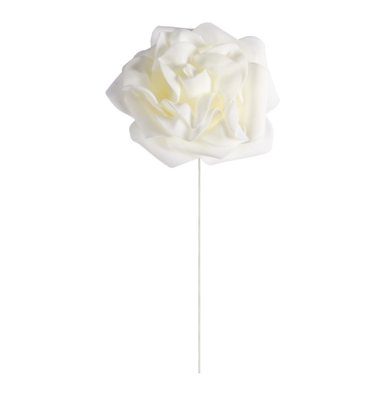 Elfenbenshvide Roser På Stilk - 4 stk (8 cm) | Blomst Kunstige blomster - Temashop