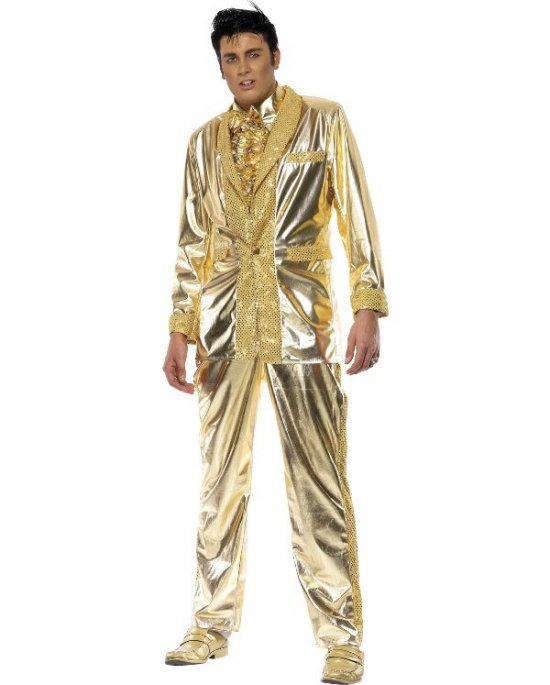 Elvis Guld Kostume - TV-serier / Film kostume til voksne i størrelserne M-XL | Elvis kostume til mænd - Temashop