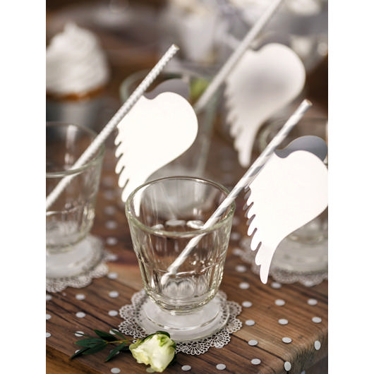 Englevinger Glasdekoration - 10 stk (12,3 x 10,7 cm) | Engle Drinkstilbehør - Temashop