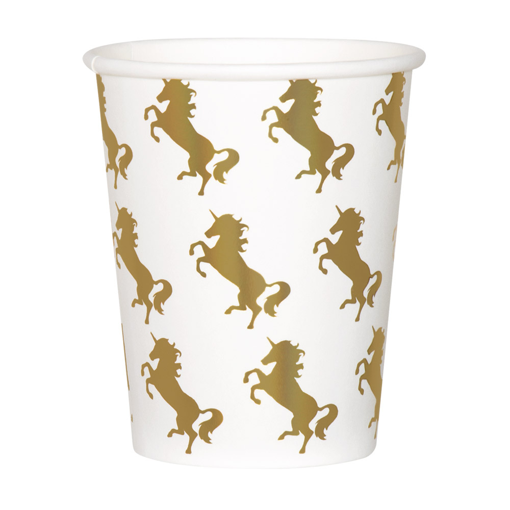 Enhjørning Papkrus - 10 stk (250 ml) | Enhjørning Krus - Temashop