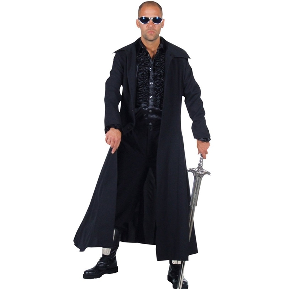 Sort Lang Frakke | Vampyr kostume til mænd - Temashop