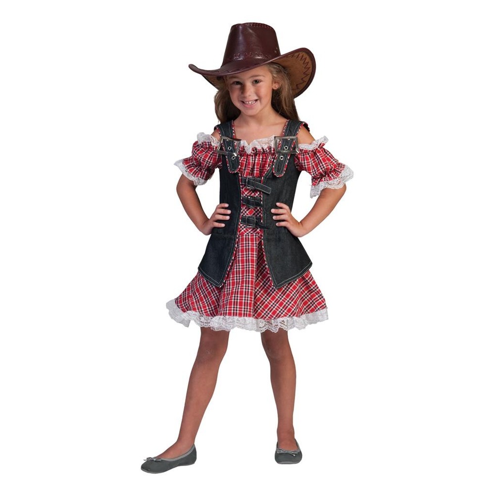 Western Cowgirl Børnekostume | Det vilde vesten udklædning til børn - Temashop