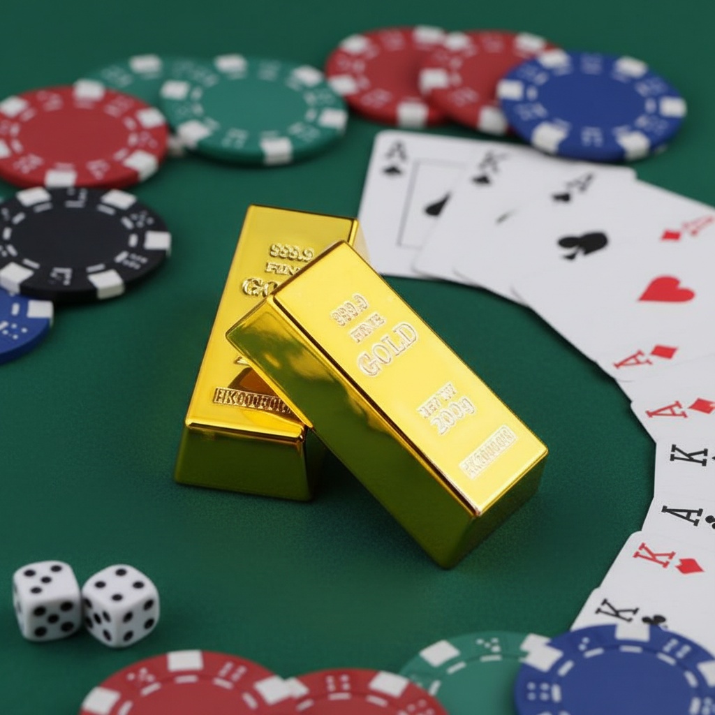 Guldbarrer - 6 stk (6 x 2 x 2,5 cm) | Casino Centerpieces - Temashop