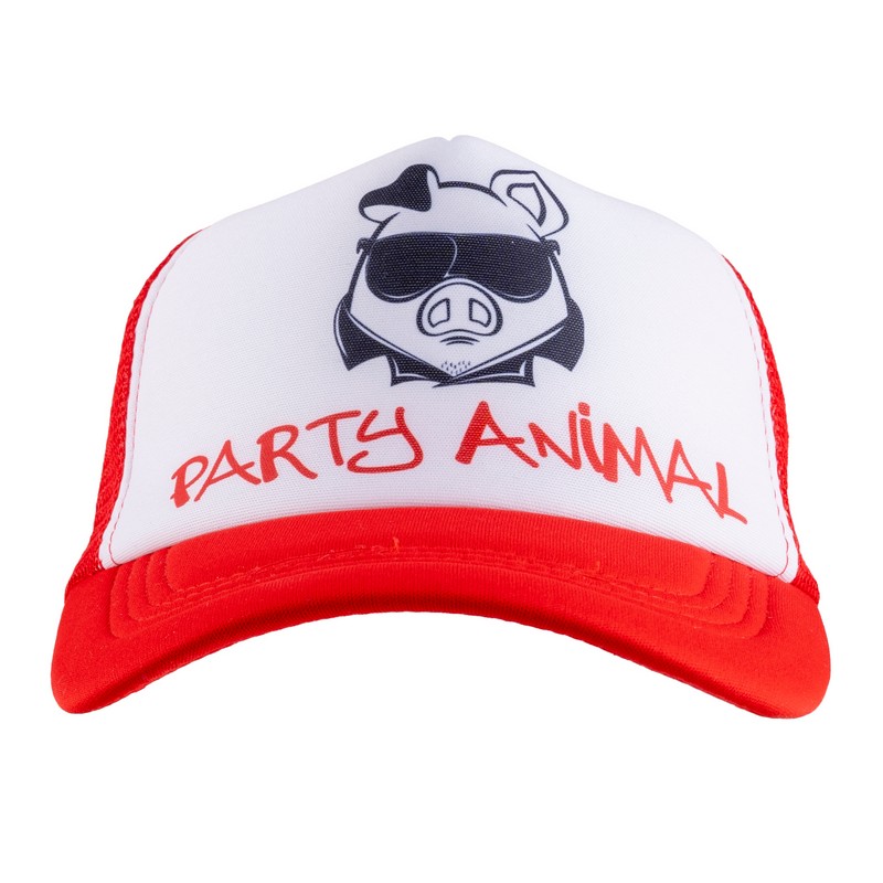 Party Gris Kasket Rød | Gris Hat / Hue / Hjelm - Hovedtilbehør - Temashop