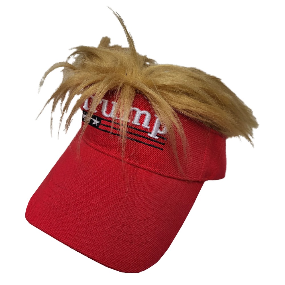 Donald Trump Kasket Med Hår | Donald Trump Hat / Hue / Hjelm - Hovedtilbehør - Temashop