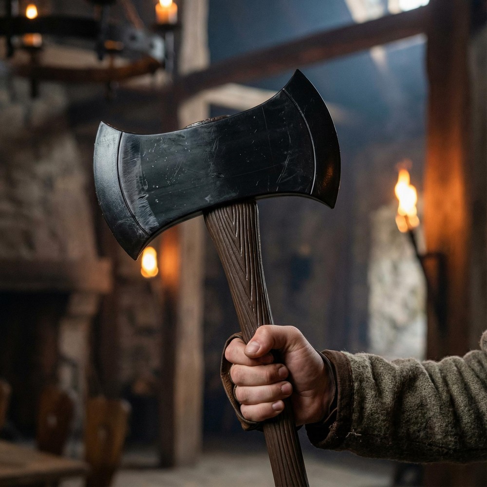 Dobbeltsidet Viking Legetøjsøkse Sort