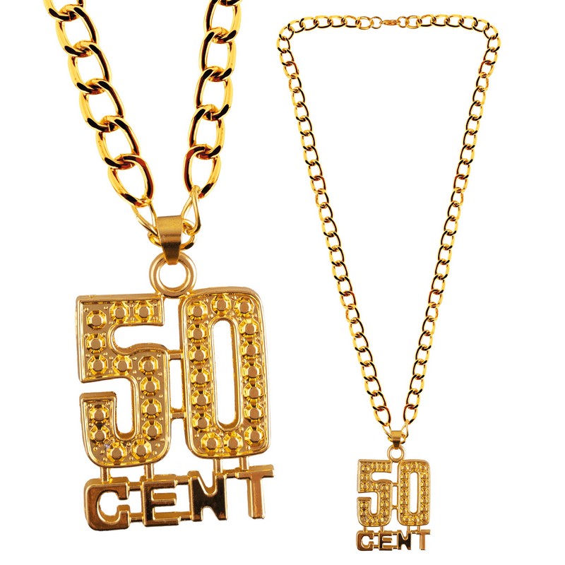 50 Cent Halskæde Guld | Pimp Halskæder - Smykker - Temashop