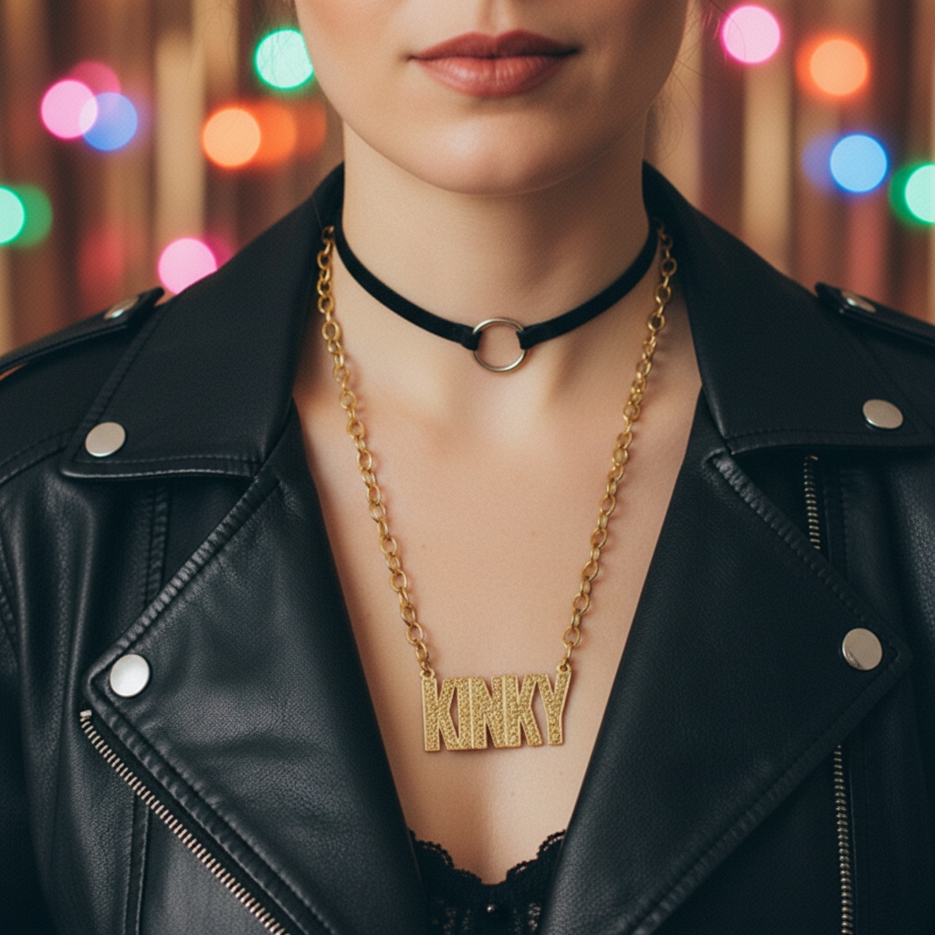 Kinky Halskæde Guld (7,5 x 0,3 x 3,5 cm & 50 cm) | Halskæder - Smykker - Temashop
