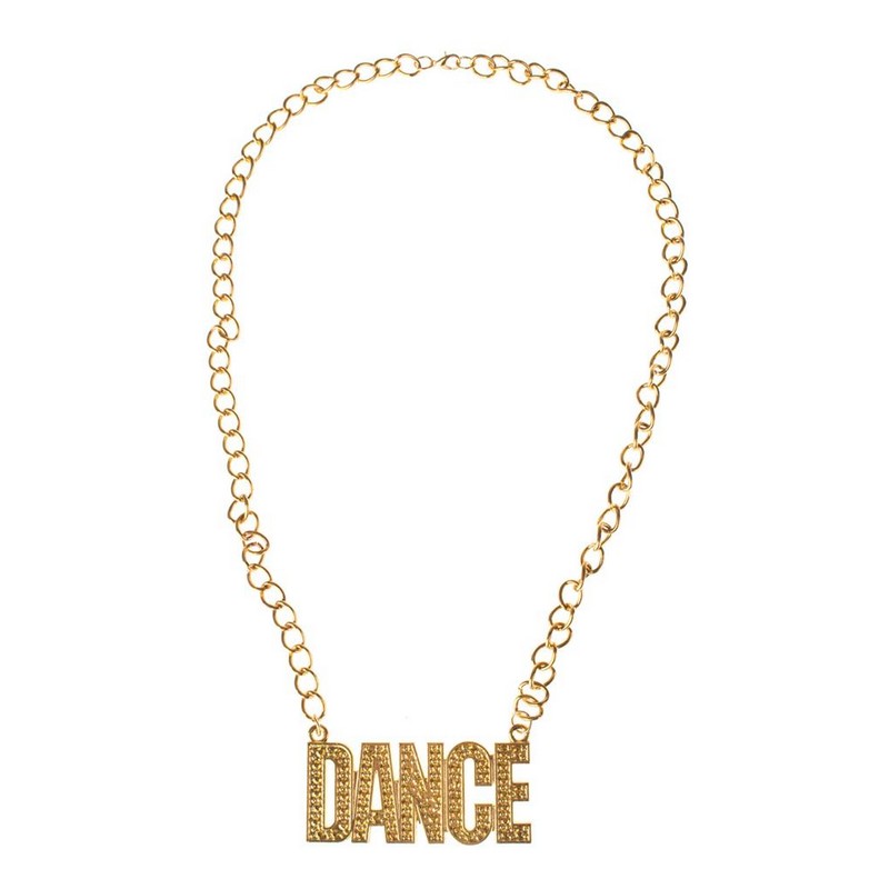 Disco Dance Halskæde Guld (69 cm) | 70'erne Disco Halskæder - Smykker - Temashop