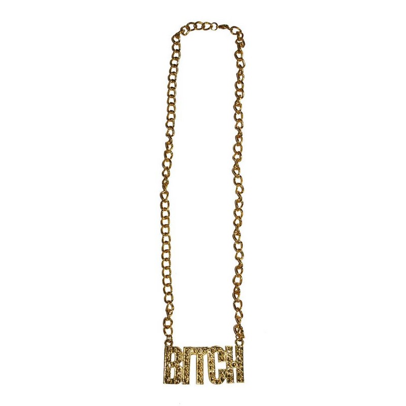 Bitch Halskæde Guld (75 cm) | Pimp Halskæder - Smykker - Temashop