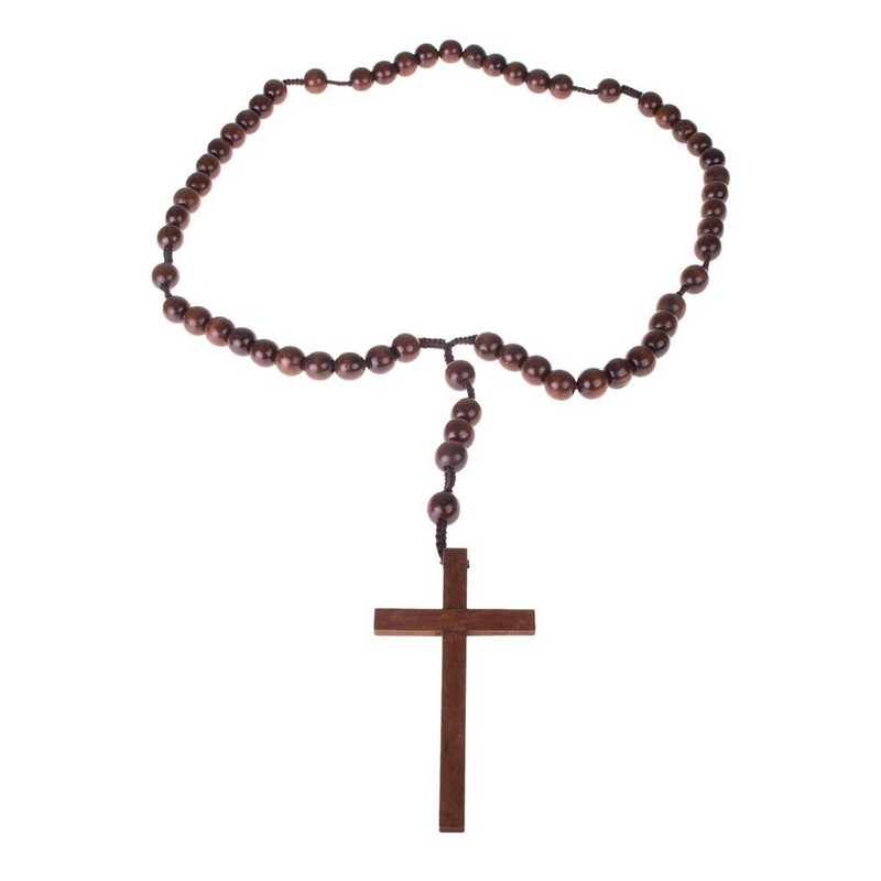 Rosenkrans Træ Halskæde XL (115,5 cm) | Nonne Halskæder - Smykker - Temashop