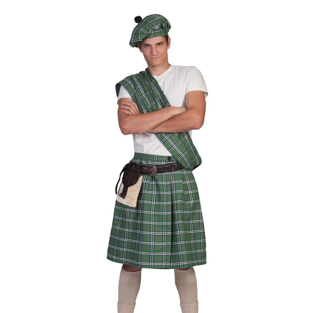 Highlander Kostume Grøn | Skotland kostume til mænd - Temashop