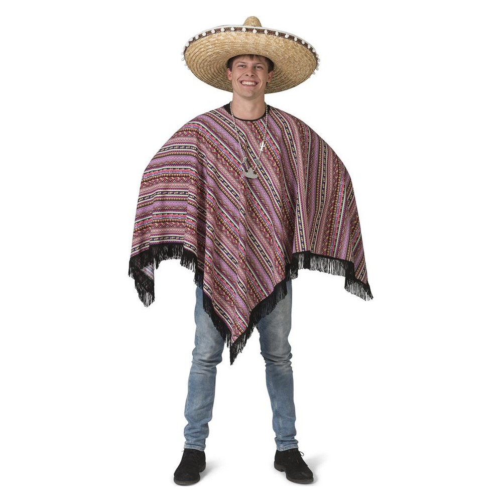 Mexicansk Poncho Kostume Lilla