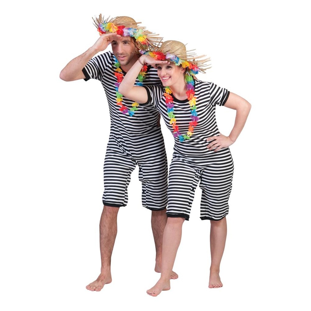 Mime Badedragt Kostume Sort/Hvid