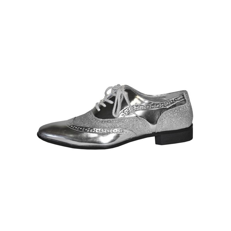 Disko Oxford Sko Sølv | 70'erne Disco Sko / Covers - Beklædning - Temashop