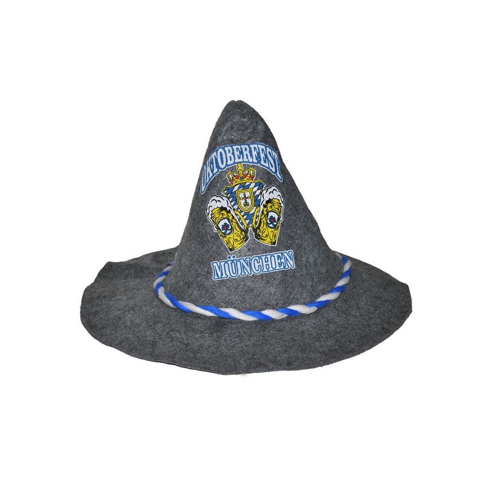 Oktoberfest Hat Grå | Oktoberfest Hat / Hue / Hjelm - Hovedtilbehør - Temashop
