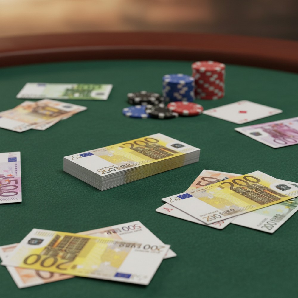 Falske Euro Pengesedler - 1 pakke (6,5 x 14 cm) | Casino Cutouts - Temashop