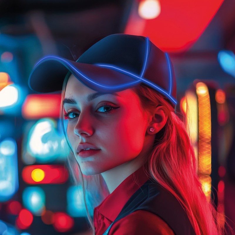 Neon LED Kasket Blå | 70'erne Disco Hat / Hue / Hjelm - Hovedtilbehør - Temashop
