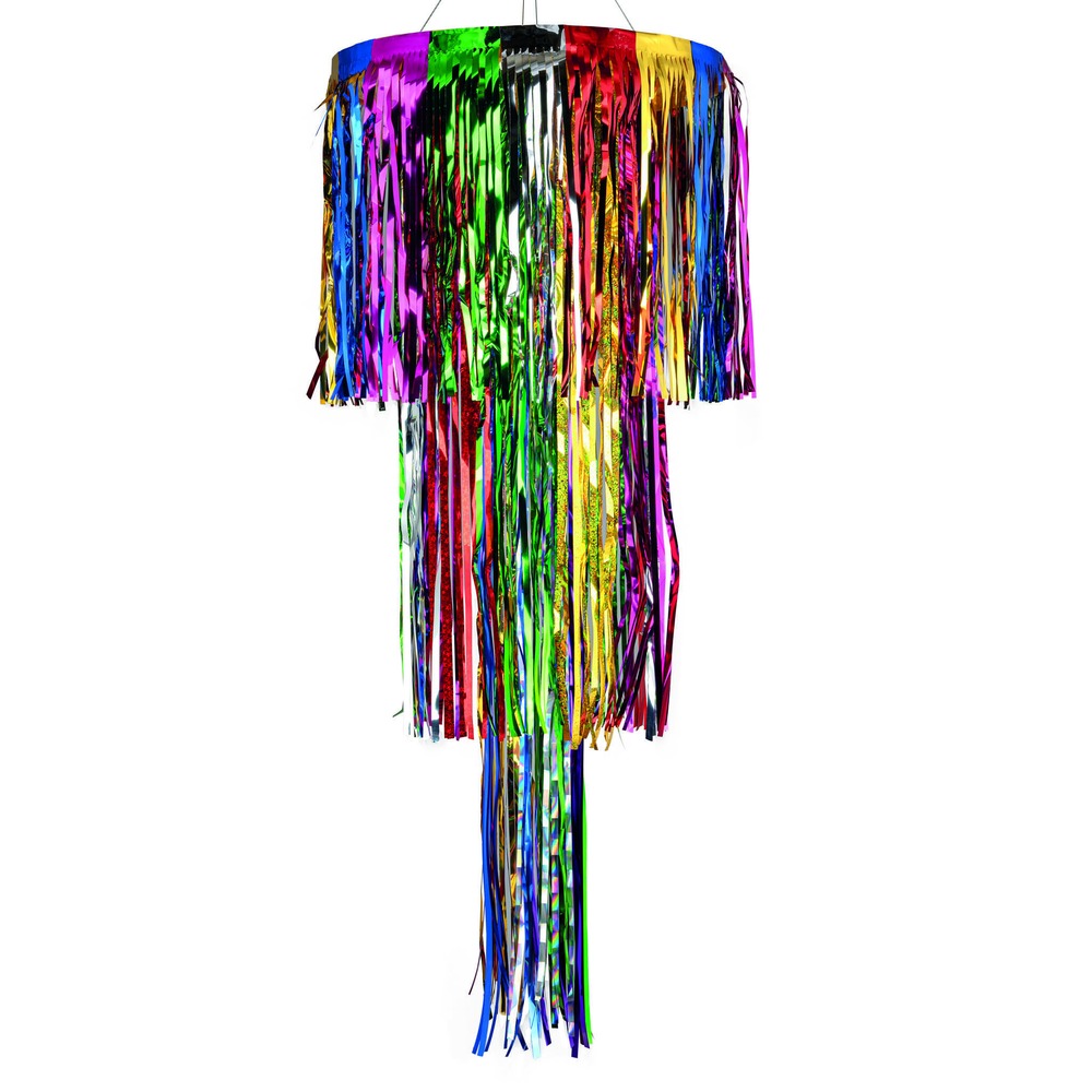 Multifarvet Folie Hængedekoration - 1 stk (150 cm) - Temashop